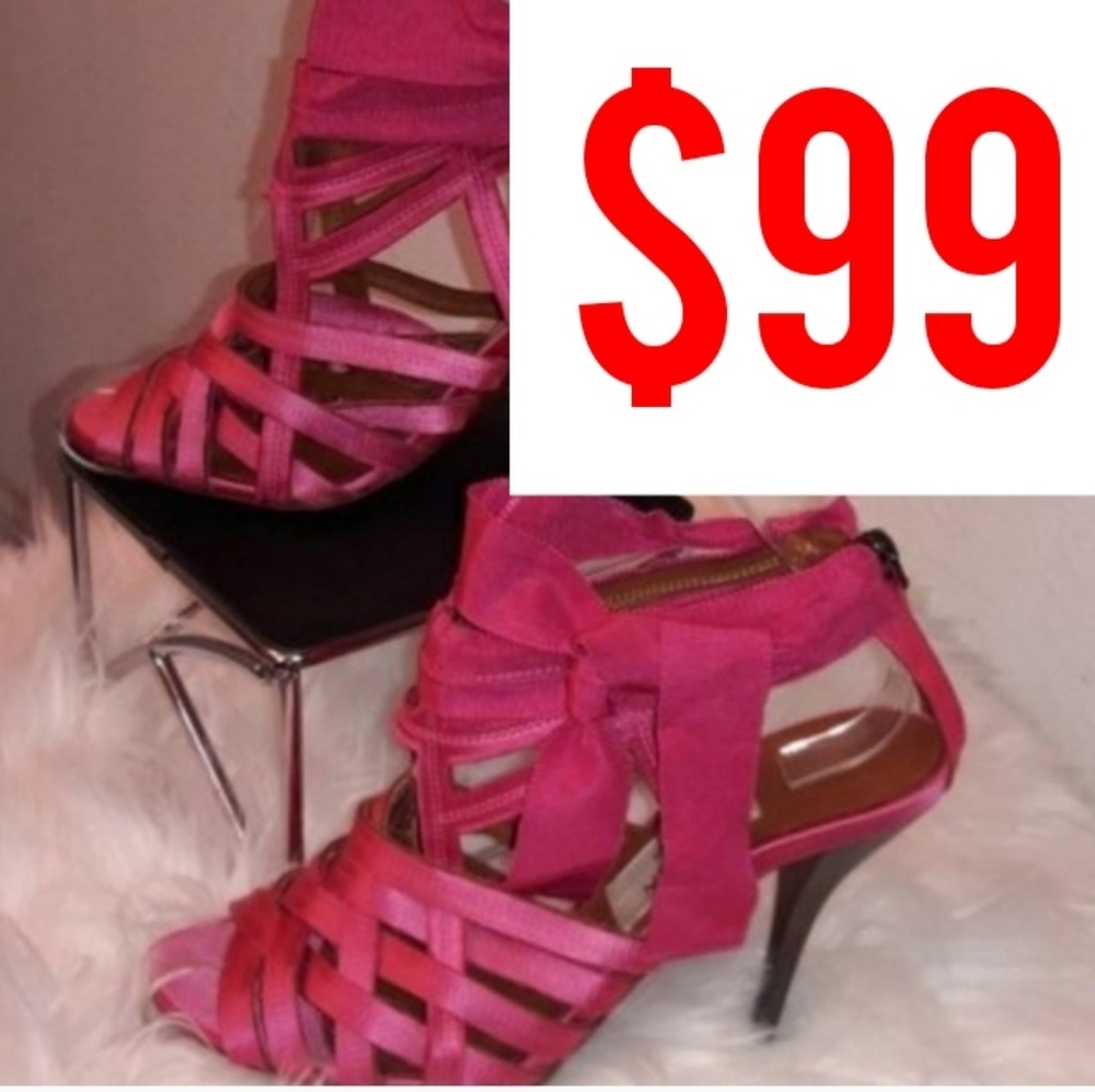 Levine satin caged sandals